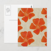 Carte postale Orange Fleurs (Devant / Derrière)