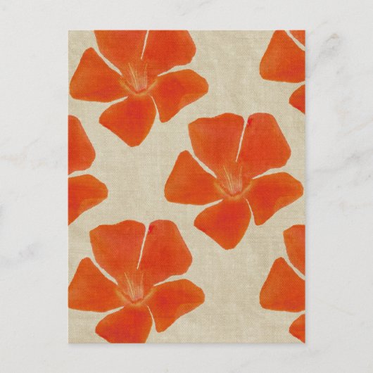 Carte postale Orange Fleurs (Devant)