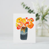Carte Postale Orange fleurs de pavot aquarelle (Debout devant)
