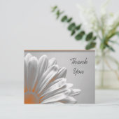 Carte Postale Orange Floral Faits saillants Merci (Debout devant)
