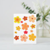 Carte Postale Orange Floral Pop Art (Debout devant)
