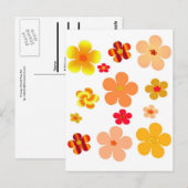 Carte Postale Orange Floral Pop Art (Devant / Derrière)