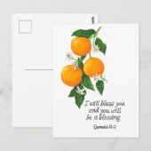 Carte Postale Orange Fruit Genèse 12:2 (Devant / Derrière)