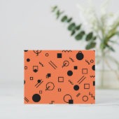 Carte Postale Orange, fun, trendy, geometric Memphis graphic (Debout devant)