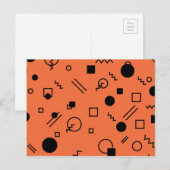 Carte Postale Orange, fun, trendy, geometric Memphis graphic (Devant / Derrière)