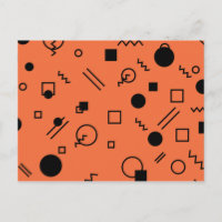 Orange, fun, trendy, geometric Memphis graphic