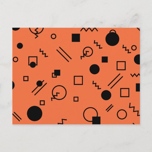 Carte Postale Orange, fun, trendy, geometric Memphis graphic (Devant)