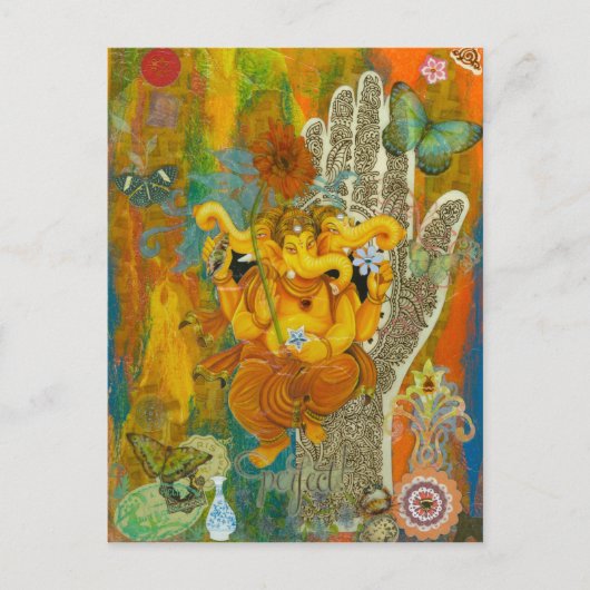 Carte Postale Orange Ganesha (Devant)