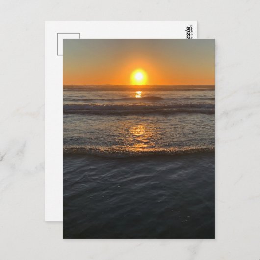Carte Postale Orange Glow Waves California Coast Sunset (Devant / Derrière)