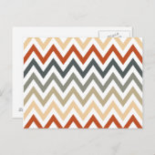 Carte Postale Orange Grey Chevron motifs géométriques Couleur (Devant / Derrière)