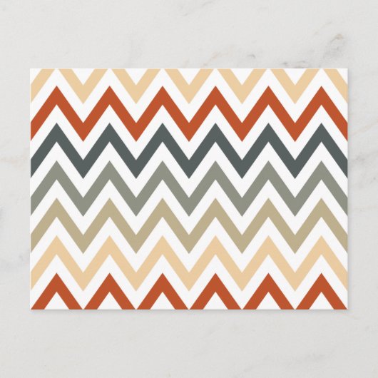 Carte Postale Orange Grey Chevron motifs géométriques Couleur (Devant)