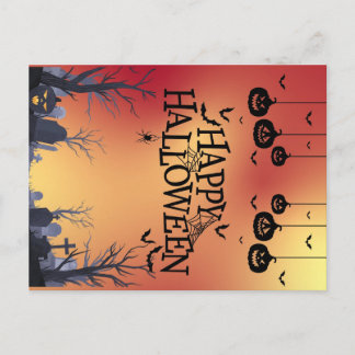Carte Postale Orange Halloween