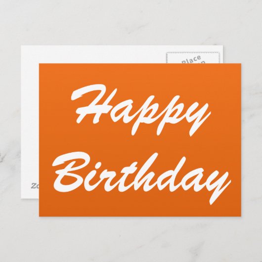 Carte postale Orange Happy Birthday (Devant / Derrière)