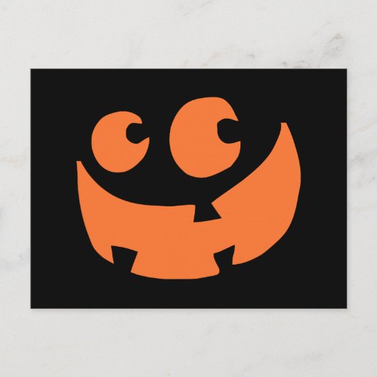 Carte Postale Orange Happy Halloween Citrouille (Devant)