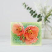 Carte Postale Orange Hibiscus Fleurs (Debout devant)