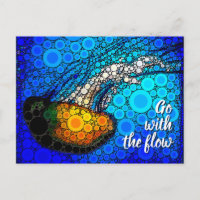 Orange Jellyfish Blue Ocean Go With the Flow