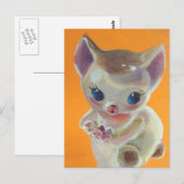 Carte Postale Orange Kitty Neko (Devant / Derrière)