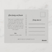 Carte Postale Orange lineart flowers mariage photo merci (Dos)