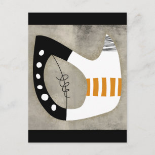 Carte postale orange noir et blanc Freeform