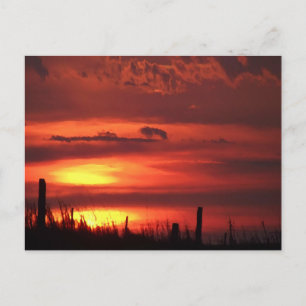 Carte Postale Orange Oklahoma Sunrise sur le paysage des plaines