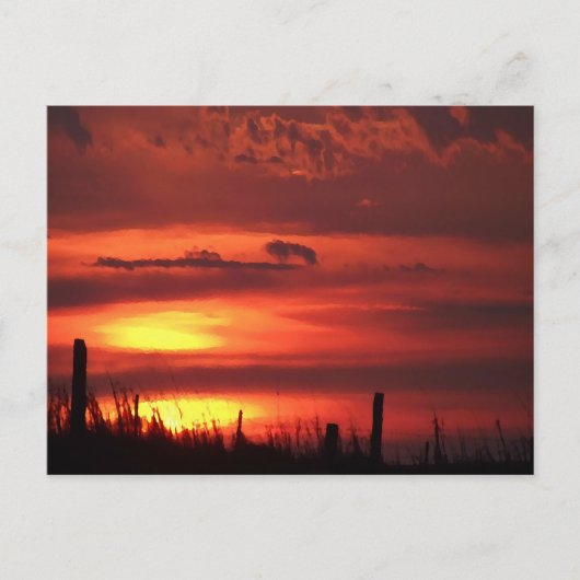 Carte Postale Orange Oklahoma Sunrise sur le paysage des plaines (Devant)