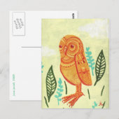 Carte Postale Orange Owl (Devant / Derrière)