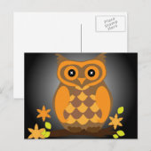Carte postale Orange Owl automne (Devant / Derrière)