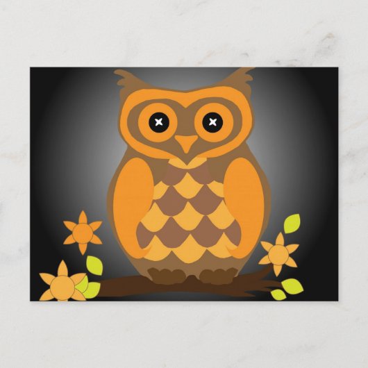 Carte postale Orange Owl automne (Devant)