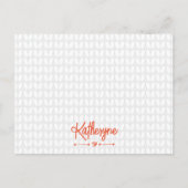 Carte postale Orange Personnalisée Knit Stitch (Devant)