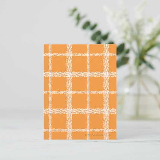 Carte Postale Orange Plaid (Debout devant)