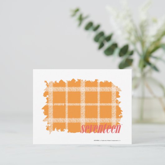 Carte Postale Orange Plaid 3 (Debout devant)