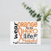 Carte Postale Orange Pour Héros 2 Mari MS Sclerosis Multiple (Debout devant)