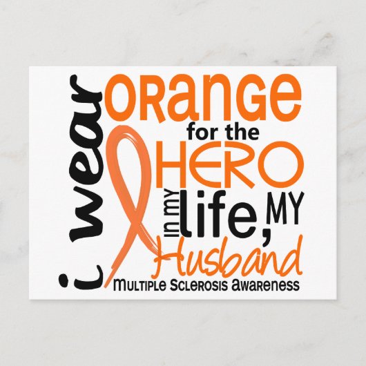 Carte Postale Orange Pour Héros 2 Mari MS Sclerosis Multiple (Devant)