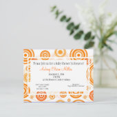 Carte Postale Orange Retro Cibles Baby shower Invitation (Debout devant)