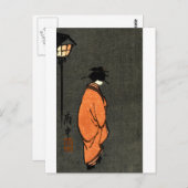 Carte Postale Orange Robed Geisha (Devant / Derrière)