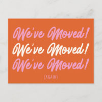 Orange Rose Mood Nous avons Déménagé Faire-part