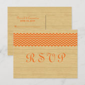 Carte postale Orange Rustique Chevron RSVP (Devant / Derrière)