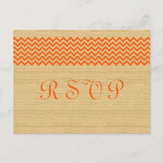 Carte postale Orange Rustique Chevron RSVP (Devant)