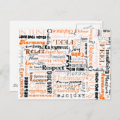 Carte Postale Orange Sacral Chakra Affirmations positives (Devant / Derrière)