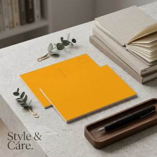 Carte postale orange uni Layout simple élégant
