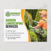 Carte Postale Orange & verdure Jardin Landscaping Garderie (Devant)