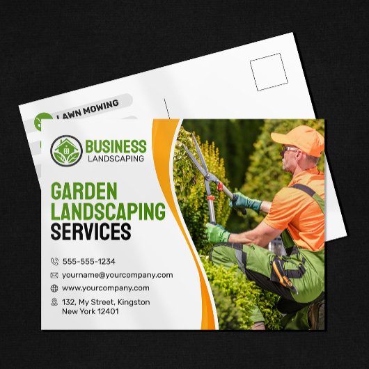 Carte Postale Orange & verdure Jardin Landscaping Garderie