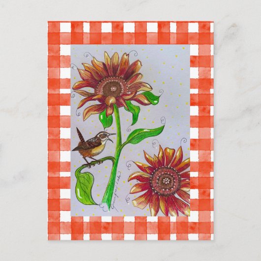 Carte postale Orange Wren (Devant)