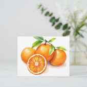 Carte Postale Oranges aquarelles vives (Debout devant)