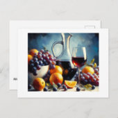 Carte Postale Oranges de raisins de vin, (Devant / Derrière)