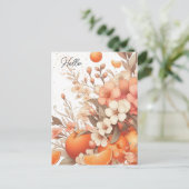 Carte Postale Oranges Douces Citron et Fleurs Neutre (Debout devant)