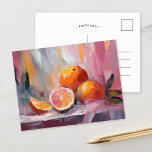Carte Postale Oranges Encore Vie Moderne Impressionniste Art<br><div class="desc">Une belle peinture d'art moderne dans un style impressionniste, mettant en valeur une vie morose d'oranges avec des coups de pinceau texturés dans des teintes pastel rose et orange muet. Les couleurs douces créent une atmosphère sereine et apaisante, tandis que les traits texturés ajoutent profondeur et dimension à la composition....</div>