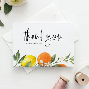 Carte Postale Oranges et citrons botaniques Remerciements de fin