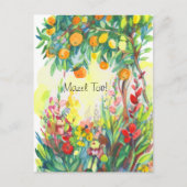 Carte postale oranges et fleurs (Devant)