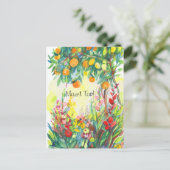 Carte postale oranges et fleurs (Debout devant)